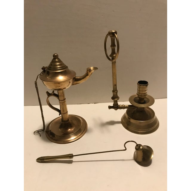 Late 20th Century Late 20th Century Vintage Ornate Brass Lighting Fixtures- Set of 3 For Sale - Image 5 of 12