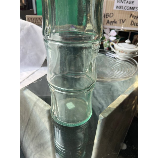 Up for consideration is a beautiful vintage green glass bamboo style vase. This would look lovely in your home and brings...