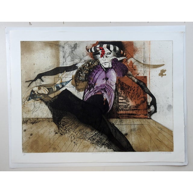 Mid 20th Century Mid Century Surreal Abstract Color Etching by Tony Bass For Sale - Image 5 of 6