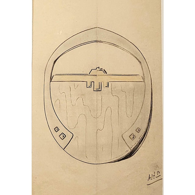 Drawing/Sketching Materials Set of 3 Original French Art Deco Fashion Design Drawings-Pocketbooks, Purses, Documentation For Sale - Image 7 of 8