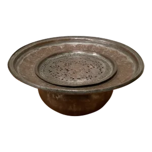 Early 20th Century Engraved Copper Wash Basin From Islamic Art