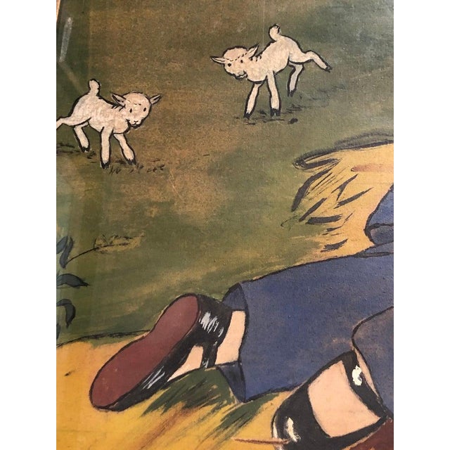 1940s Little Boy Blue Painting on Canvas Cloth For Sale - Image 5 of 18