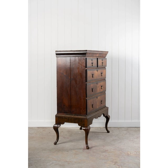 Queen Anne 18th Century Walnut George II Queen Anne Chest on Stand For Sale - Image 3 of 15