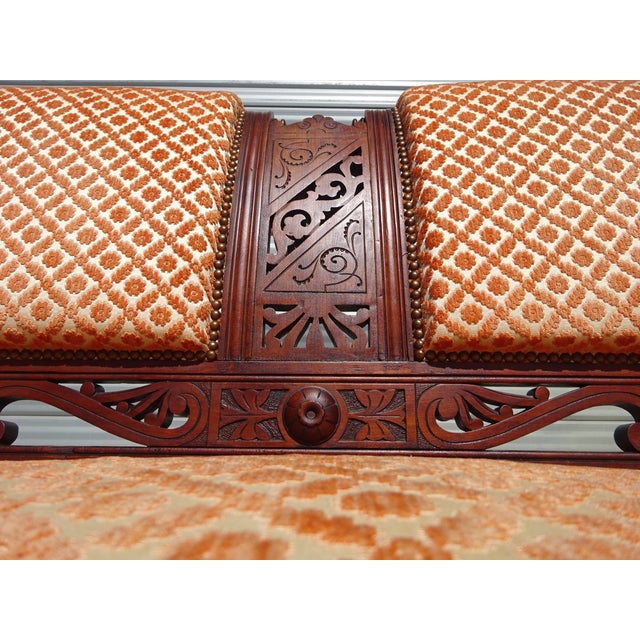 Brown Louis XV Two-Seater Bench, 1950s For Sale - Image 8 of 18