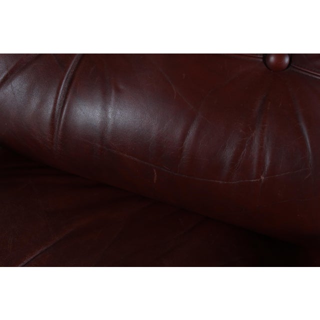 Brutalist Lounge Chairs in Oak and Reddish Brown Leather, 1970s, Set of 2 For Sale - Image 15 of 17