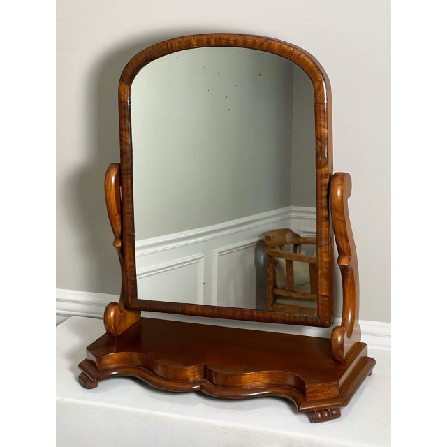 English Large Victorian Style Mahogany Footed Dressing Table Mirror, 1910s For Sale - Image 4 of 14