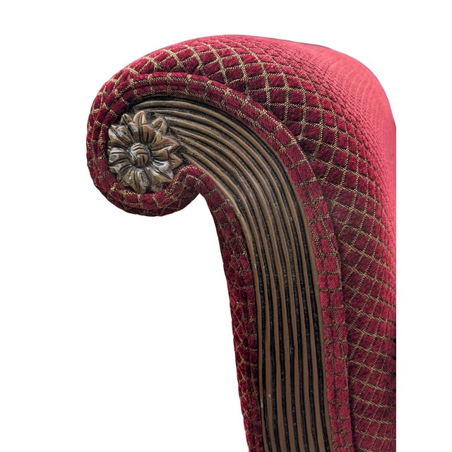 Late 20th Century Regency Carved Recamier Chaise Lounge by Andre Originals For Sale In Raleigh - Image 6 of 15