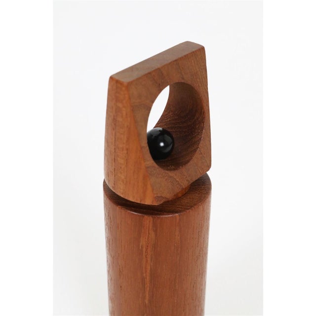 1960s-1970s, Denmark, solid teak pepper mill. with a high-quality Peugeot grinding mechanism. Dimensions: approx. 17 x 4.7...