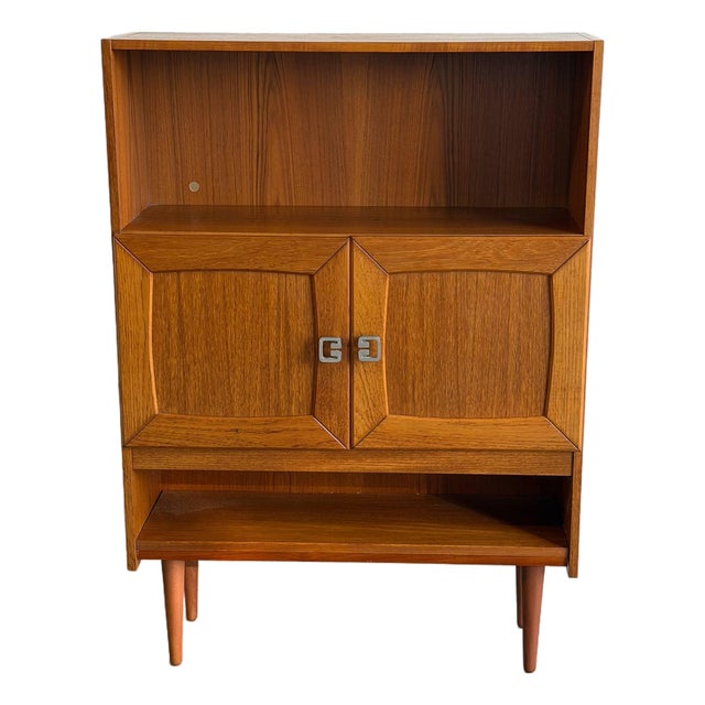 Danish Mid-Century Modern Teak Cabinet – Vintage Scandinavian Storage Bookcase 1960s For Sale