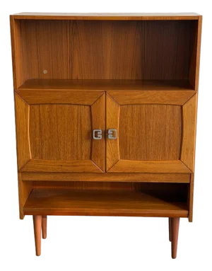 Danish Mid-Century Modern Teak Cabinet – Vintage Scandinavian Storage Bookcase 1960s