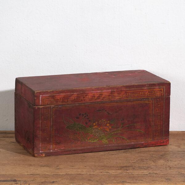 Red Antique Red Wooden Box For Sale - Image 8 of 9
