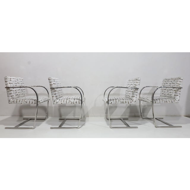 Knoll Mies Van Der Rohe for Knoll Brno Chairs in Velvet For Sale - Image 4 of 11