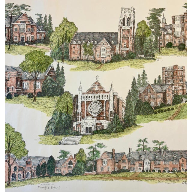 Illustration 1970s University of Richmond Print by Liz Bryant For Sale - Image 3 of 3