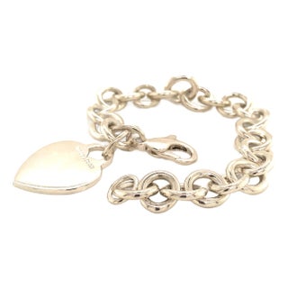 1990s Tiffany & Co Estate Sterling Silver Bracelet 7 Inches 34.2 Grams For Sale