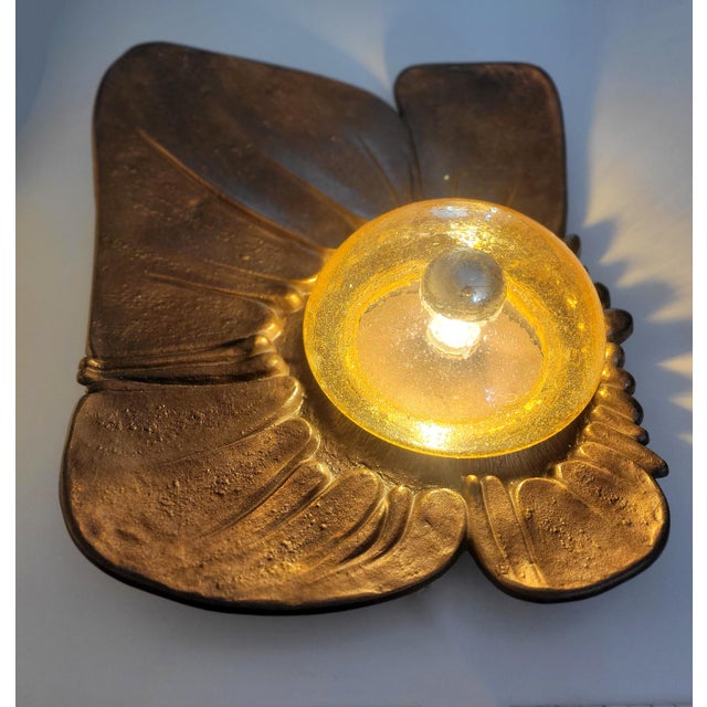 Brutalist Monumental Sculptural Bronze Wall Lamp 1960s For Sale - Image 3 of 17
