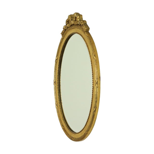 Italian Crested Mirror in Gold-Colored Resin, 1960s For Sale - Image 15 of 18