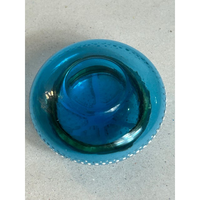 Antique Victorian Trinket Box (snuff/pill/jewelry) Painted Enamel Blue Glass Bohemian Attributed to Moser, unmarked Brass...