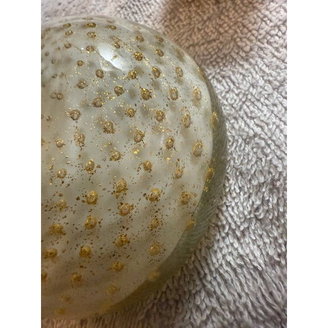Mid 20th Century Mid 20th Century Murano Art Glass Smoking Set, Bullicante White With Gold Flecks For Sale - Image 5 of 18