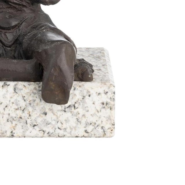 Bronze Angels Back Sculpture on Marble Base For Sale - Image 5 of 6