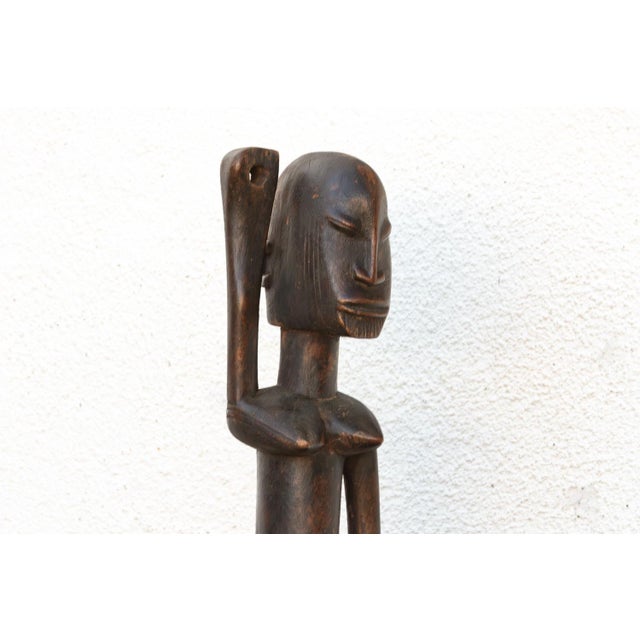 African 57" Tall Antique Dogon Equestrian Vessel Statue For Sale - Image 3 of 12
