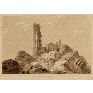 William Page, Temple of Hercules, Sicily, Watercolour For Sale