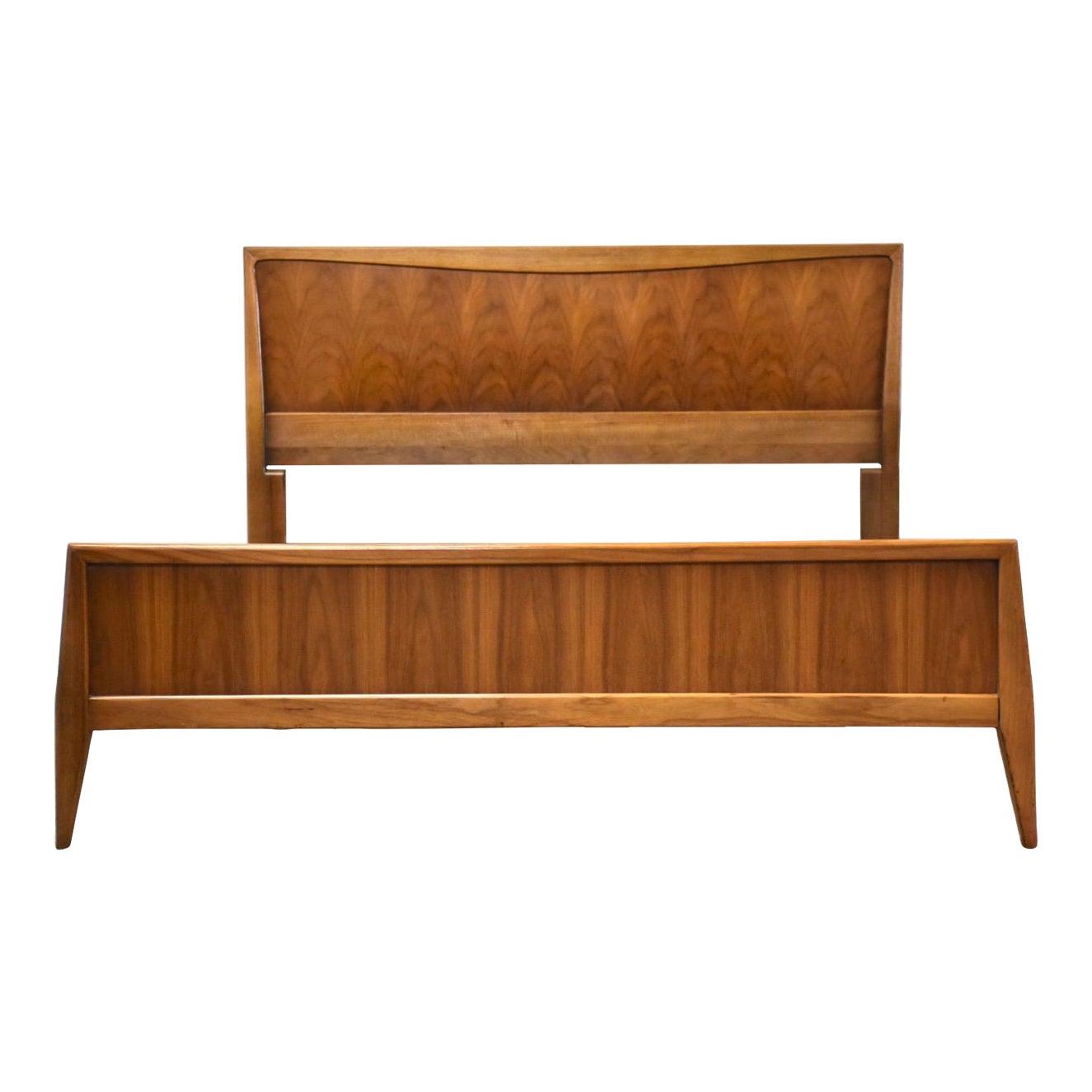 1960s Walnut Mid Century Full Bed | Chairish