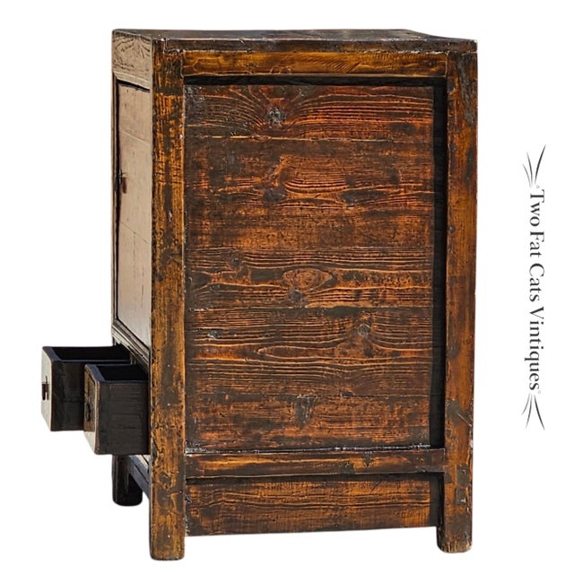 Early 20th Century Hand-Painted Mongolian Elmwood Chinese Chest Cabinet For Sale - Image 13 of 16