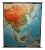 Vintage Southeast Asia China Japan Wall Chart Rollable Map For Sale