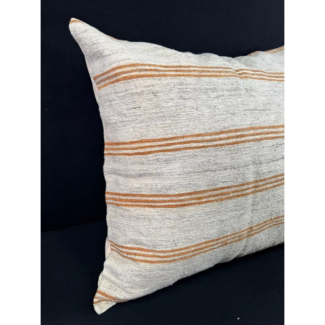 Turkish Hemp Pillow Cushion Natural Beige Rust Pillow Cushion Cover 24x24 #30409 Enhance your home decor with our Kilim...