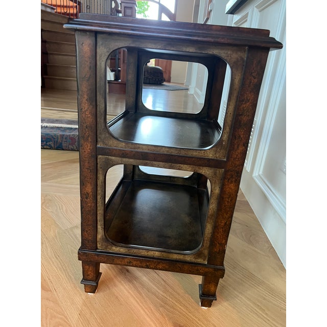 Transitional Milling Road Vintage Three-Tier Accent / End Table For Sale - Image 3 of 6
