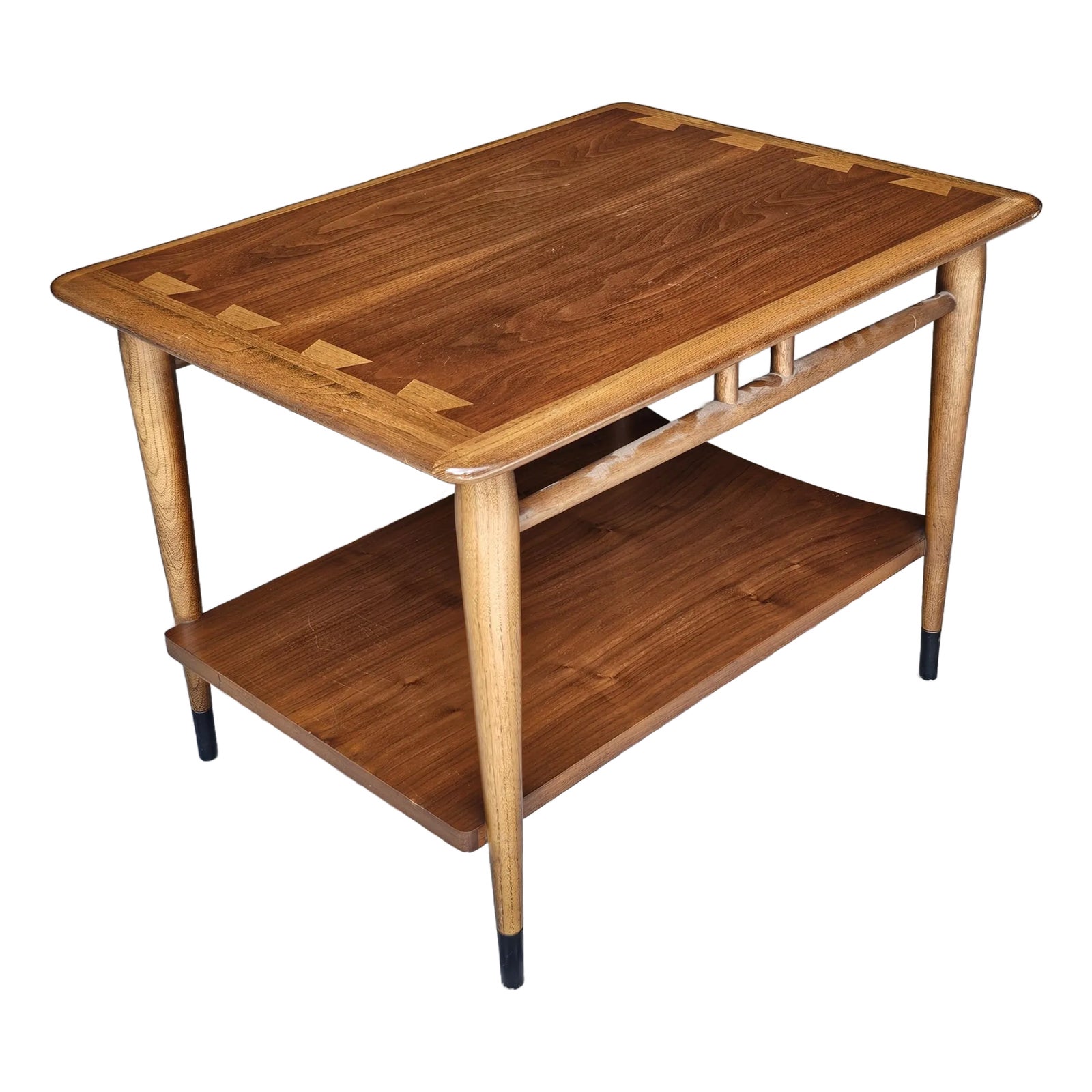1961 Lane Acclaim Dovetail Walnut Side Table | Chairish