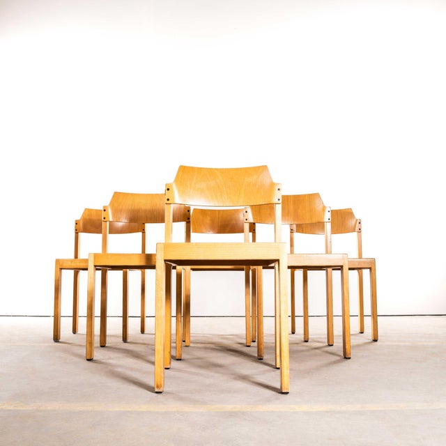 1960’s Elegant Clean Stacking Blonde Dining Chairs - Set Of Four Very good batch of French mid century dining chairs....