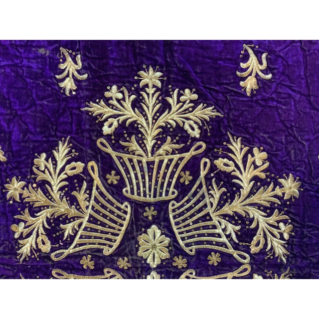 Antique Velvet and Gold Embroidery Textile For Sale - Image 10 of 13