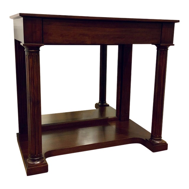 Theodore Alexander Transitional Mahogany Finished Foyer Hall Table For Sale