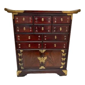Late 20th Century Chinoiserie Asian Ten-Drawer Apothecary Medicine Cabinet for Ethan Allen