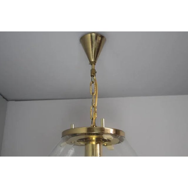 Gold Vintage Glass Pendant Light by Kamenický Šenov, 1970s For Sale - Image 8 of 13