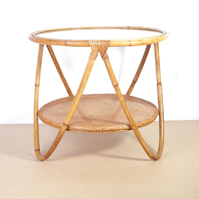 Brown Mid-Century Rattan Coffee Table by Alan Fuchs for Uluv, 1960s For Sale - Image 8 of 8