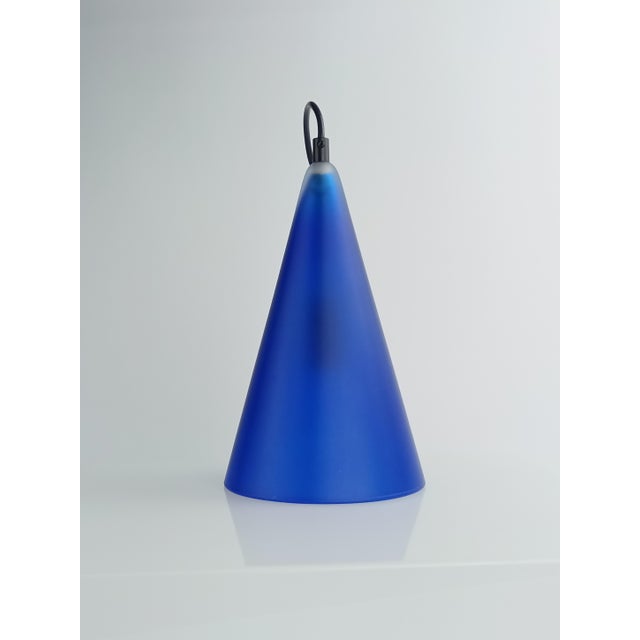 Vintage French Conical Glass Pendant Light from SCE, 1980s For Sale - Image 6 of 10