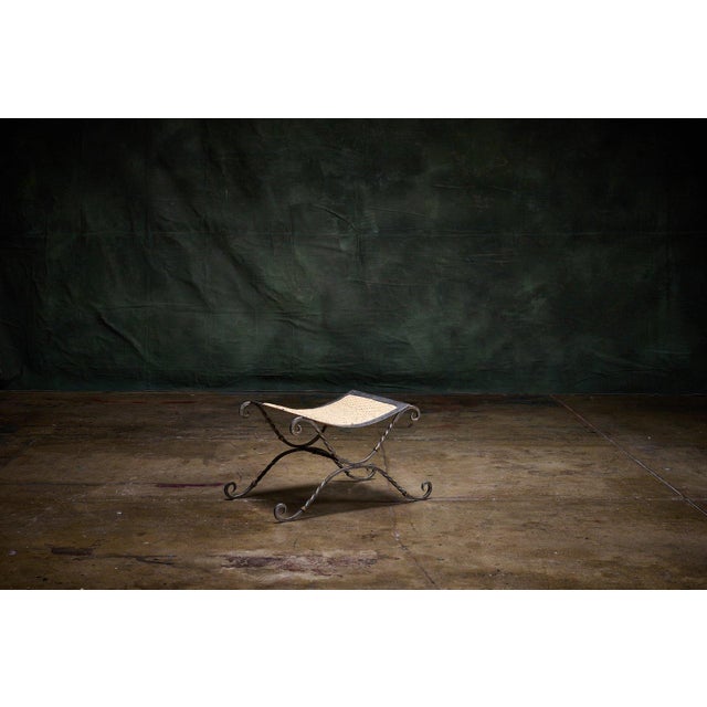 French Pair of French Curule Stools, 1980s For Sale - Image 3 of 4
