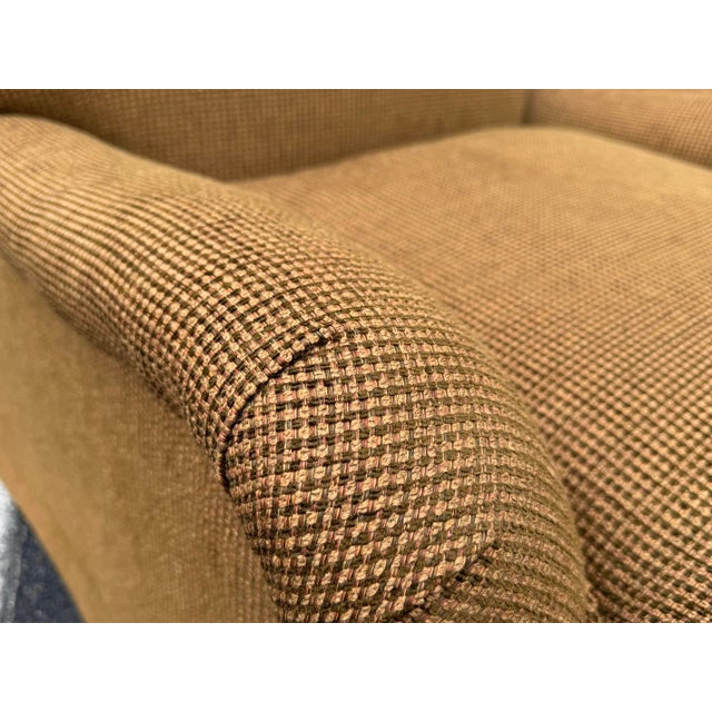 Lee Industries Lee Industries English Roll Arm Skirted Lounge Chairs, Pair For Sale - Image 4 of 12