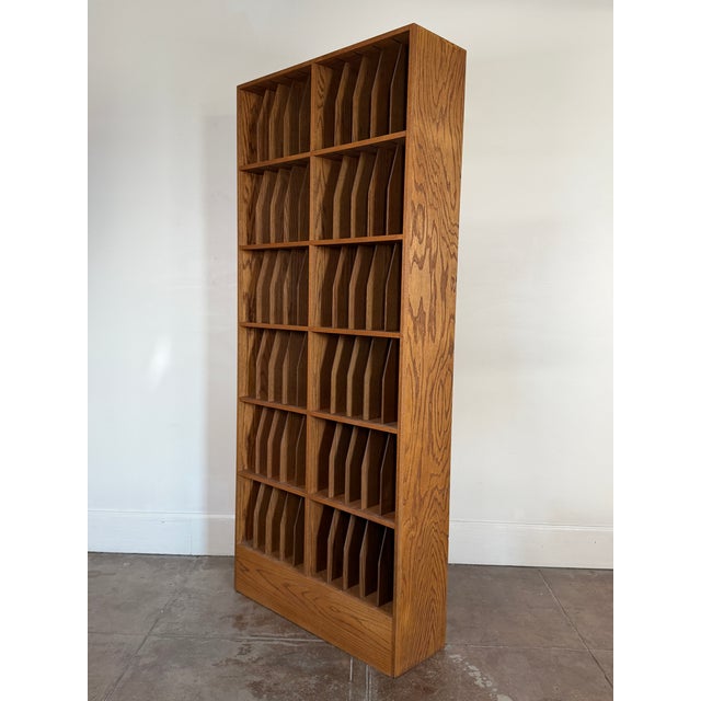 Brown Vintage Oak 1980's Custom Record Lp Cabinet For Sale - Image 8 of 16