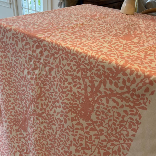 Quadrille Abre De Matisse in Pink Linen Fabric- 5 Yards
