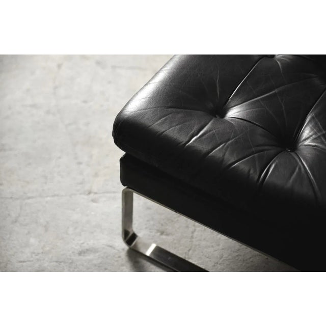 Metal Minimalist German Leather & Chrome Modular Sofa from Klöber, 1980s, Set of 4 For Sale - Image 7 of 18