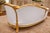 Wood 1970s Artisan Louis XVI Gold Beech White Leather Chaise-1 Pc For Sale - Image 7 of 9