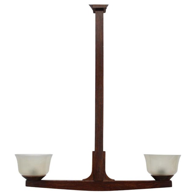 Mid-Century Modern Wooden Chandelier, 1930s For Sale - Image 10 of 10