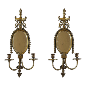 Vintage Brass Wall Sconces Circa 1940’s - A Pair