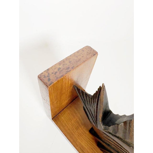 Wood Wooden Bookends with Fish Decoration, France, 1960s, Set of 2 For Sale - Image 7 of 10