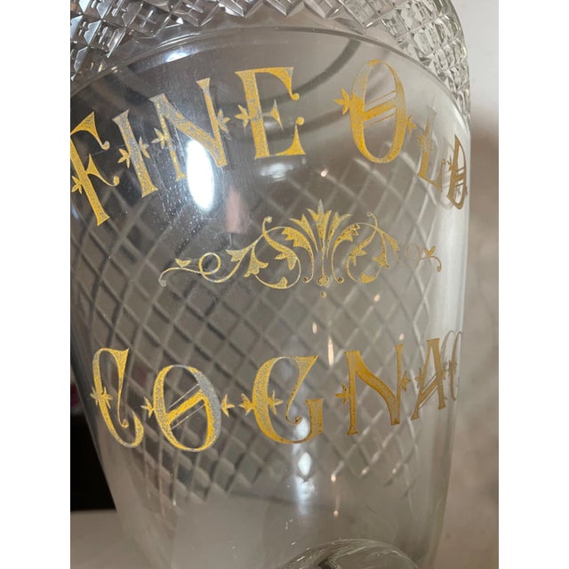 Boho Chic Antique 1800's Cut Glass Crystal Apothecary Fine Old Cognac Liquor Dispenser Jar For Sale - Image 3 of 18