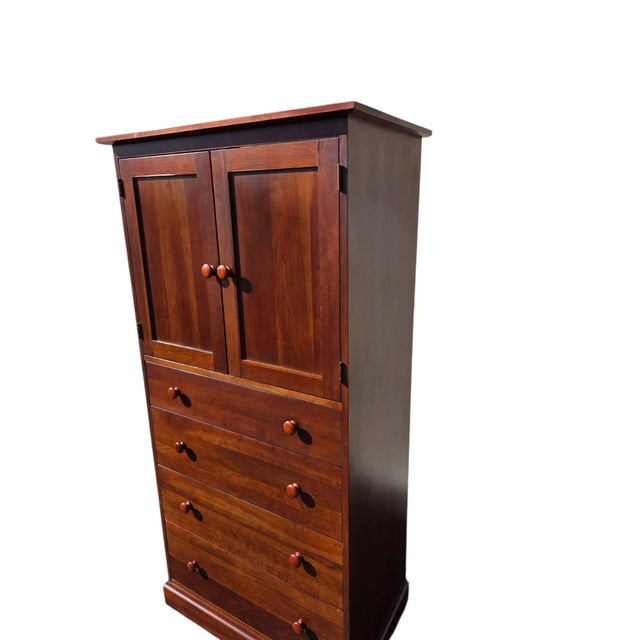 1990s Ethan Allen American Impressions High Chest Dresser Armoire Mission Arts Crafts For Sale In Philadelphia - Image 6 of 18