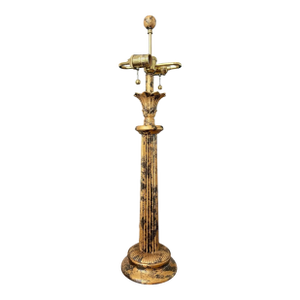 Frederick Cooper Antiqued Gilt Neoclassical Fluted Column Table Lamp